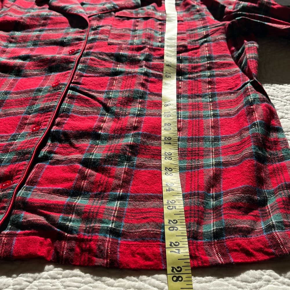 Talbots Cotton Flannel Pajama Top & Pants‎ Set 2 Pieces Womens XL Red Plaid Soft - Picture 13 of 17